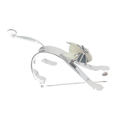 BEAU 925 Sterling Silver Vintage Modernist Cat Pin Brooch