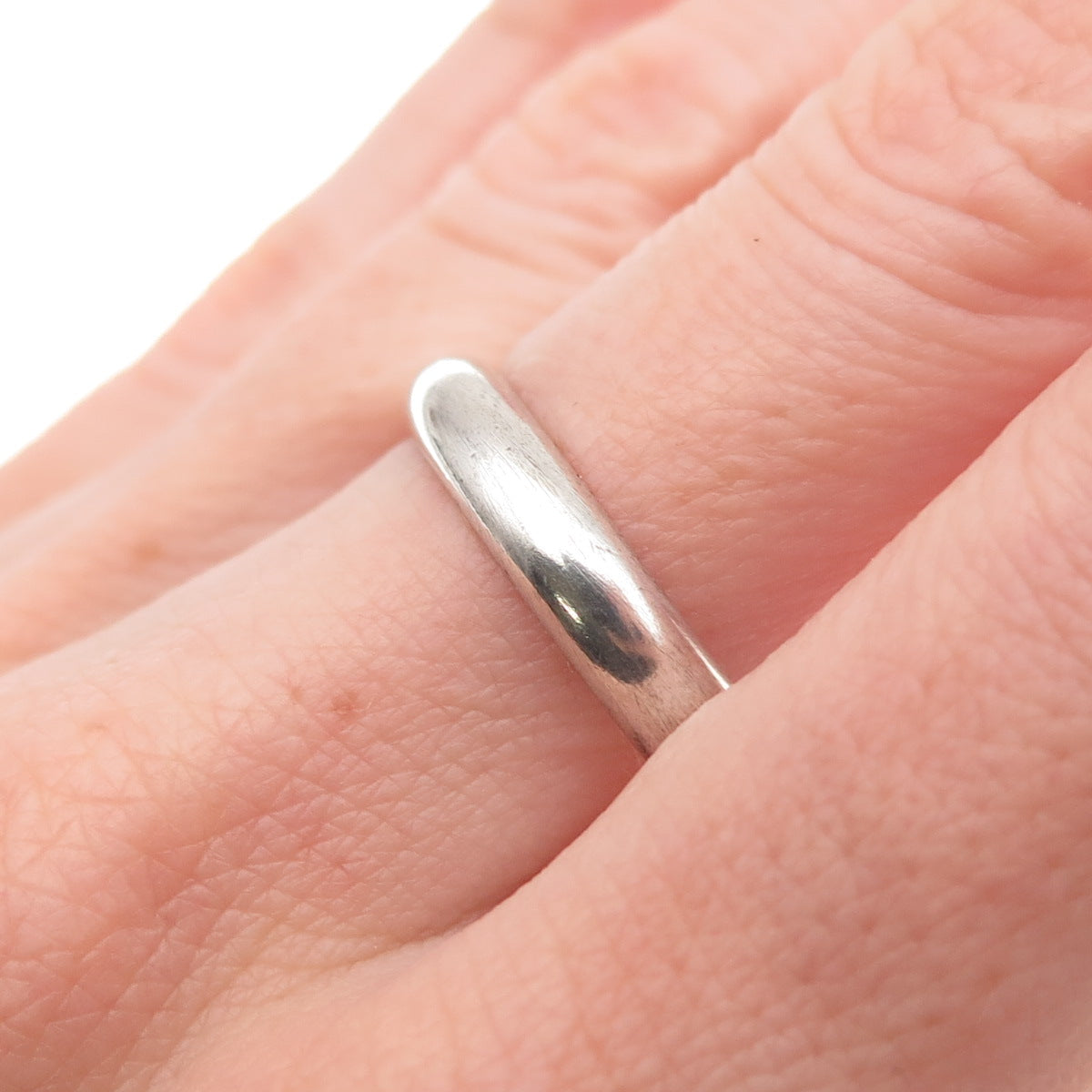 925 Sterling Silver Vintage Classic Wedding Band Ring Size 9.75