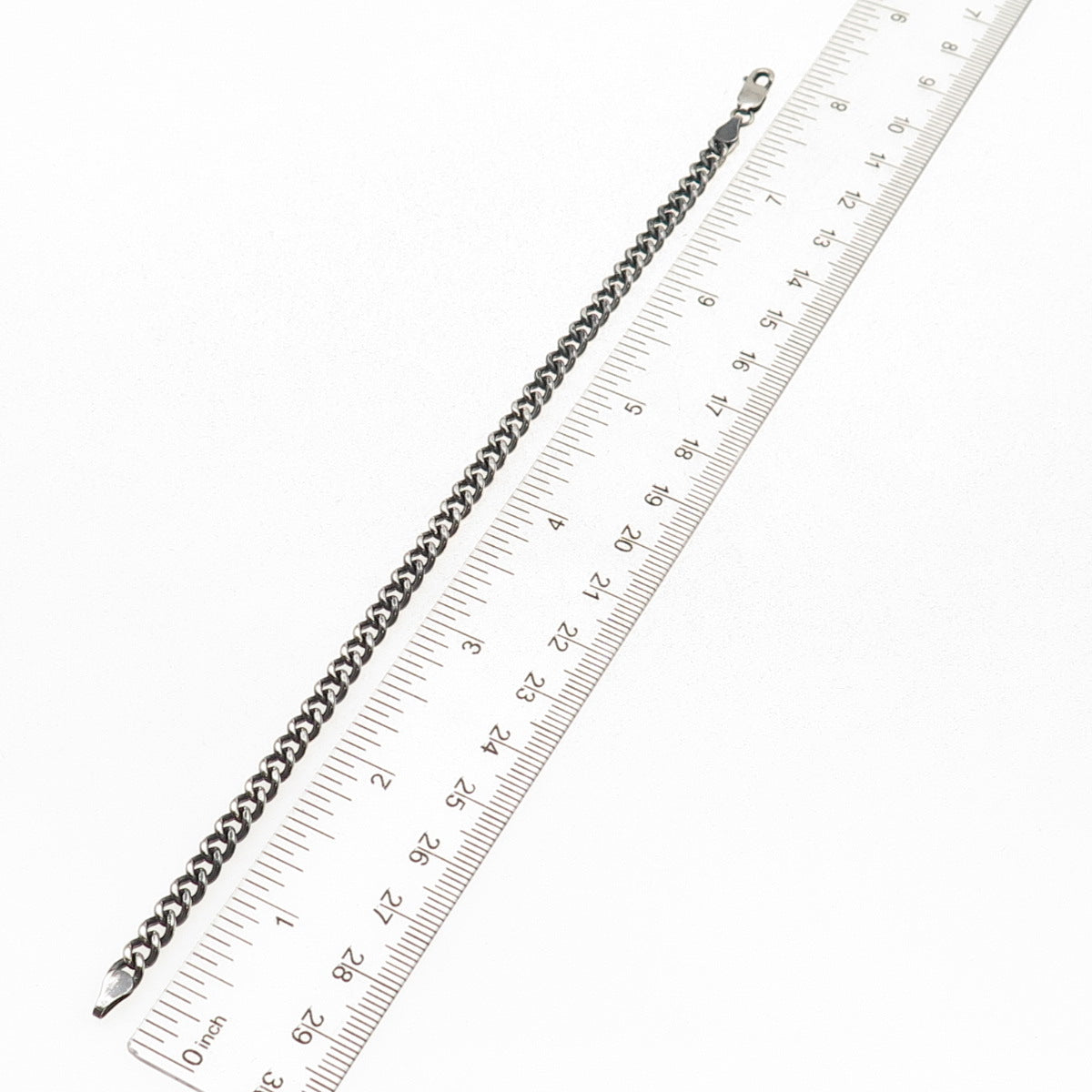 925 Sterling Silver Vintage Cuban Link Oxidized Bracelet 7.75"