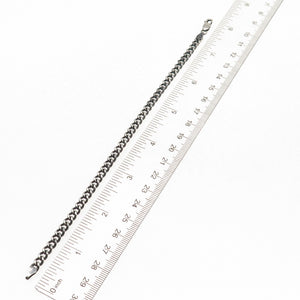 925 Sterling Silver Vintage Cuban Link Oxidized Bracelet 7.75"