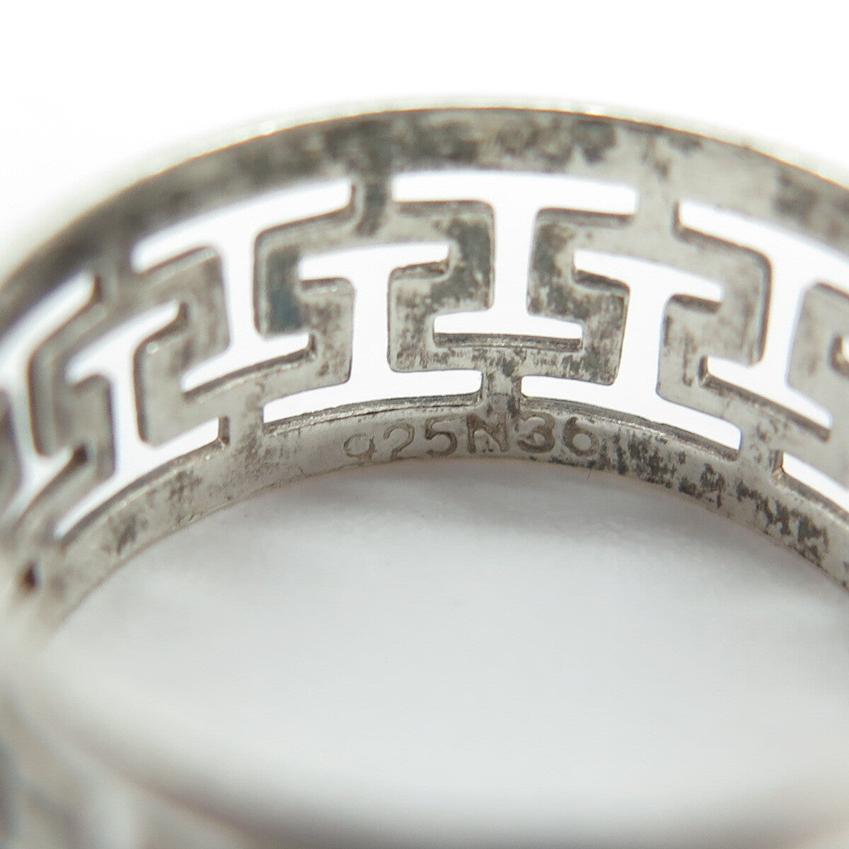 925 Sterling Silver Vintage N36 Greek Maze Band Ring Size 7.25