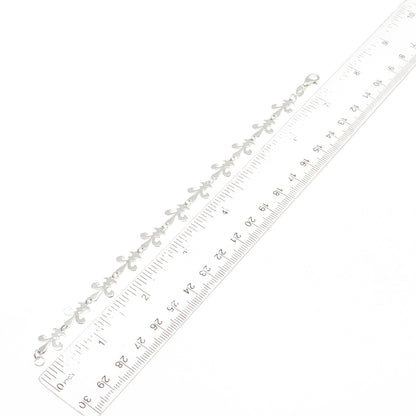 925 Sterling Silver Vintage Fleur de Lis Link Bracelet 7.25"