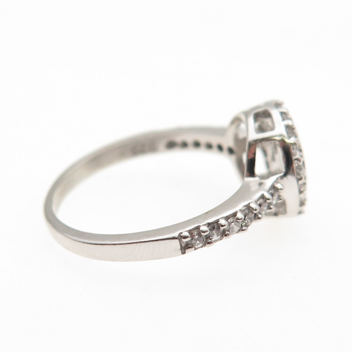 925 Sterling Silver Round-Cut C Z Promise Ring Size 6