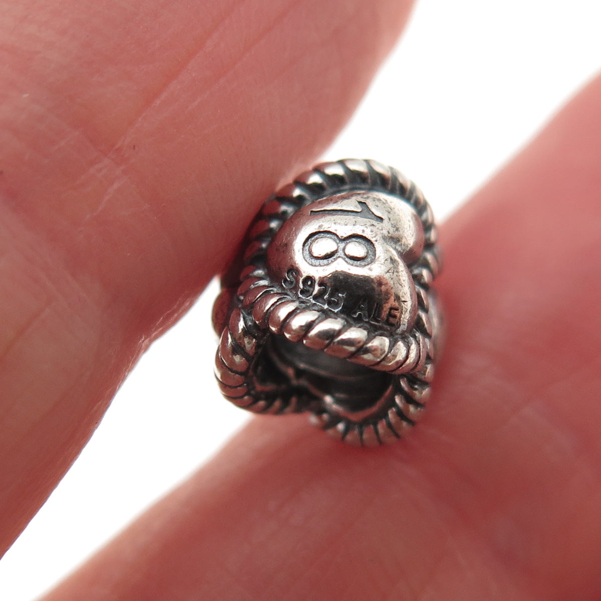 PANDORA 925 Sterling Silver 18th Birthday Heart Slide Bead Charm