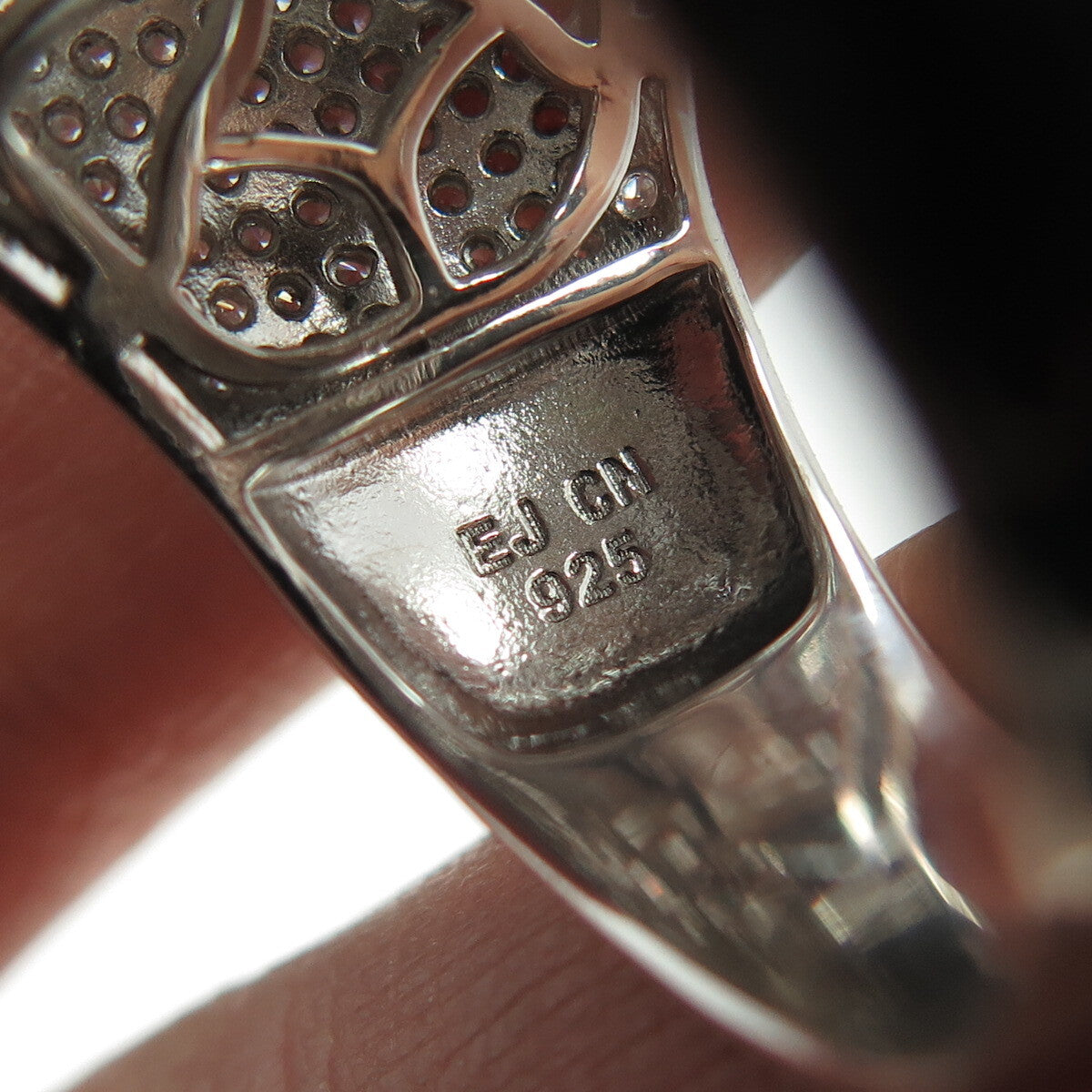 925 Sterling Silver Emerald-Cut Round-Cut Shaped C Z Cross Dome Ring Size 12.25
