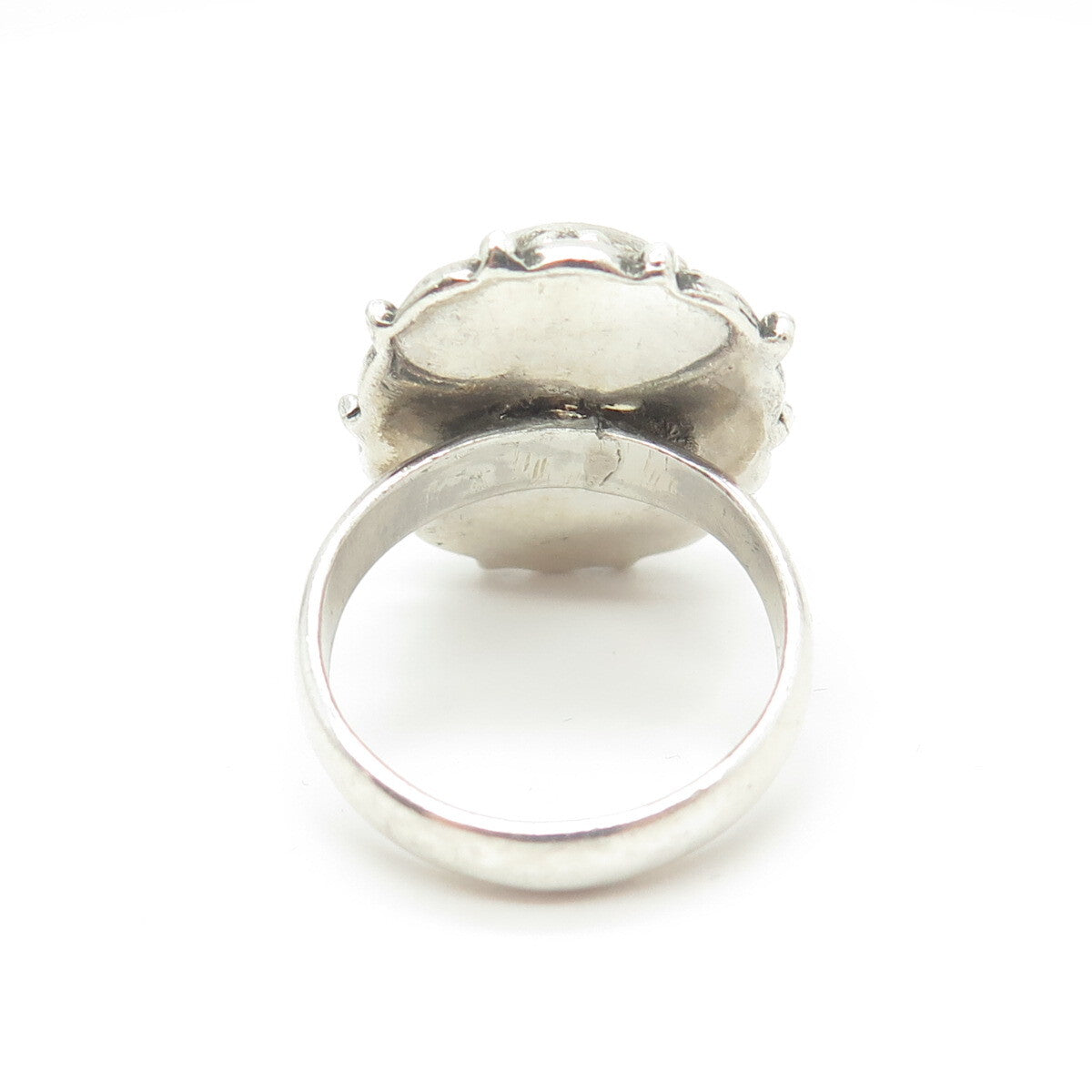 925 Sterling Silver Vintage Real Goldstone Gem Ethnic Ring Size 7.75