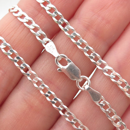 P. Lux 925 Sterling Silver Italy Curb Chain Necklace 20"