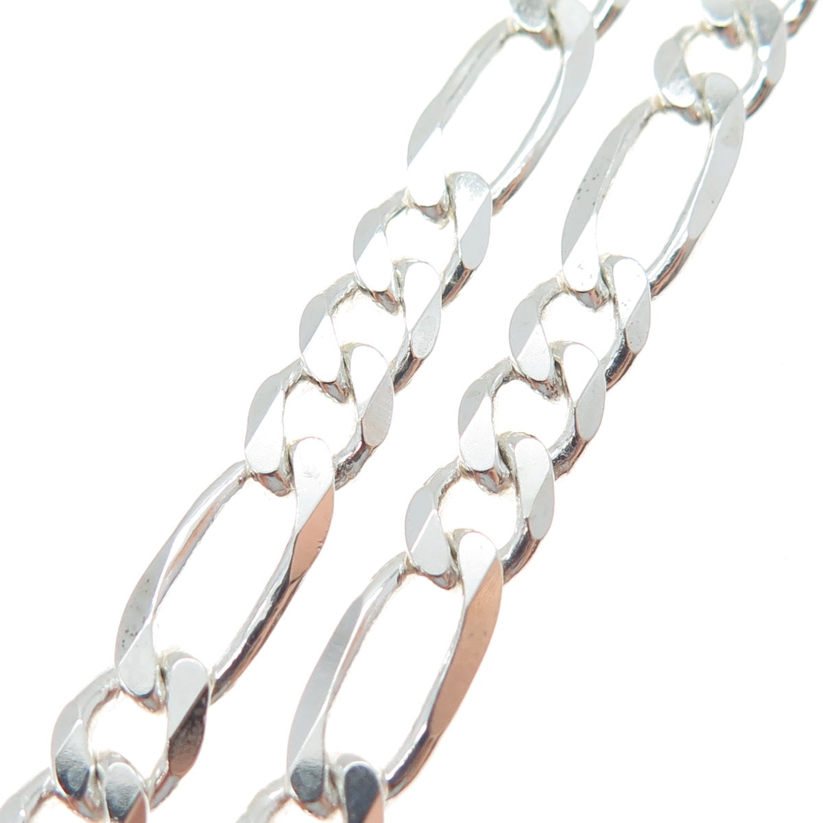 925 Sterling Silver Vintage Italy Figaro Chain Necklace 18"
