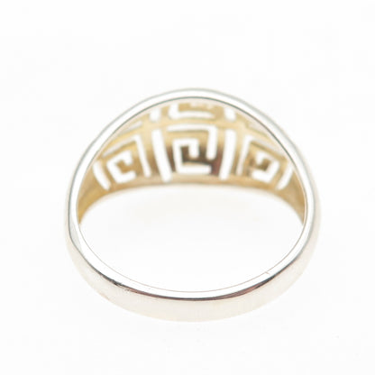 RJ GRAZIANO 925 Sterling Silver Greek Maze Dome Ring Size 10.25