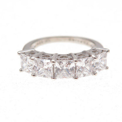 Colleen Lopez 925 Sterling Silver Princess-Cut C Z Ring Size 4.25