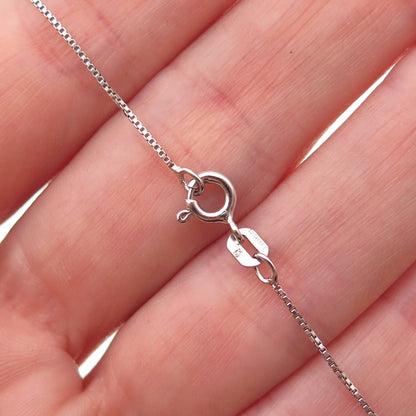 925 Sterling Silver Enamel Sun Face Box Chain Necklace 18"