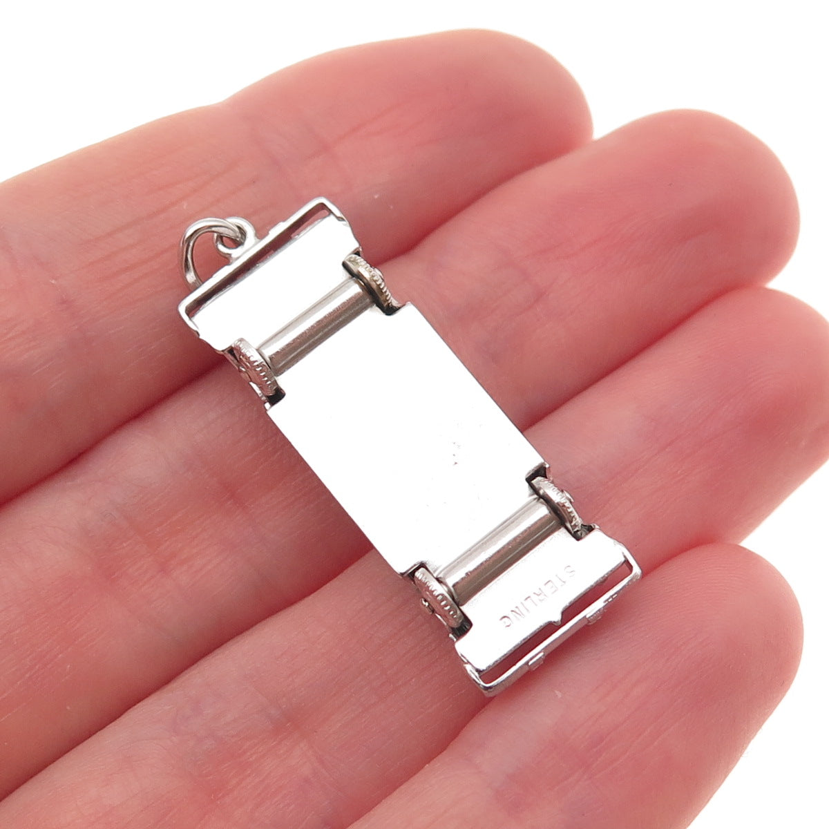 AE Art's Elegance Sterling Silver Vintage Enamel Convertible Car Movable Pendant