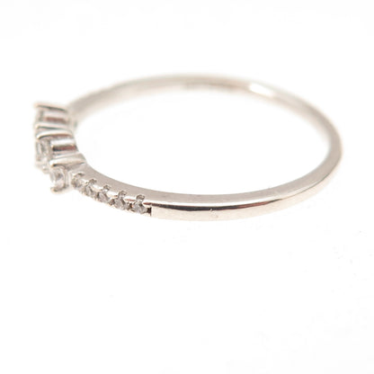 925 Sterling Silver Round-Cut C Z Stackable Ring Size 9