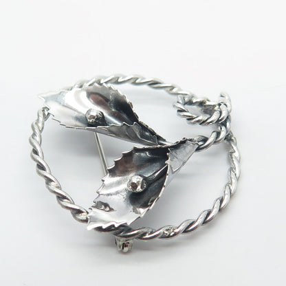 925 Sterling Silver Vintage Lily Floral Pin Brooch