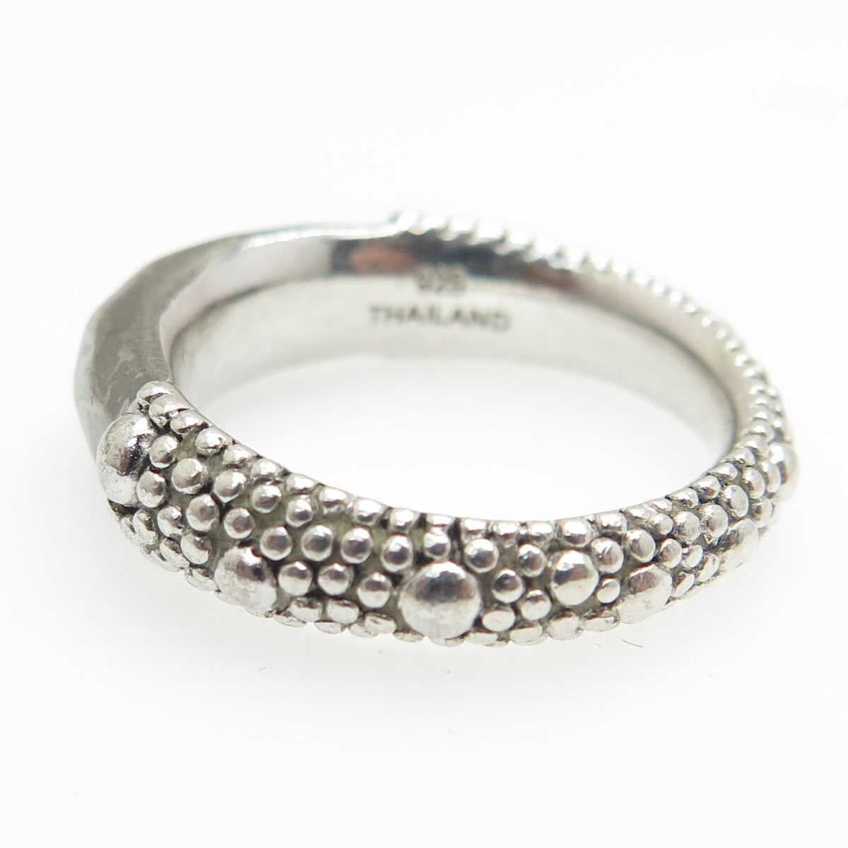 MICHAEL DAWKINS 925 Sterling Silver Granulated Oxidized Ring Size 8