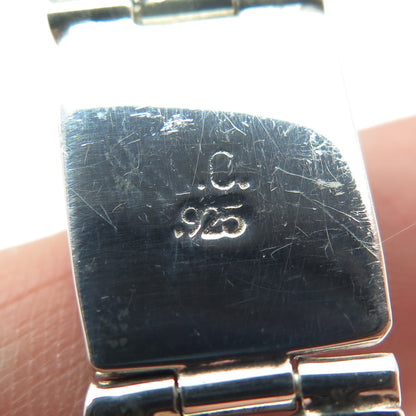 925 Sterling Vintage Southwestern Turquoise Agate Onyx Opal & MOP Bracelet 7.25"