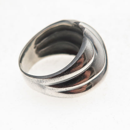Charles Winston 925 Sterling Silver Vintage Modernist Oxidized Ring Size 6