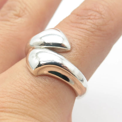 925 Sterling Silver Vintage Overlap Ring Size 7.75