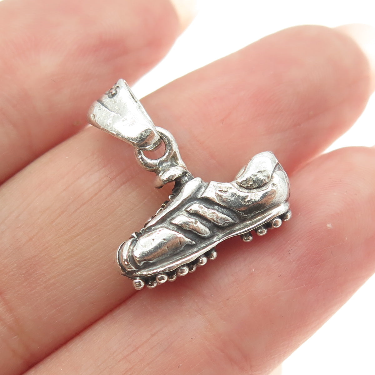 925 Sterling Silver Vintage Football Boots 3D Pendant