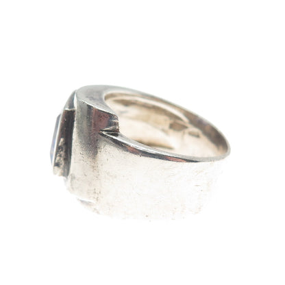 925 Sterling Silver Vintage Lavender C Z Modernist Ring Size 6.75