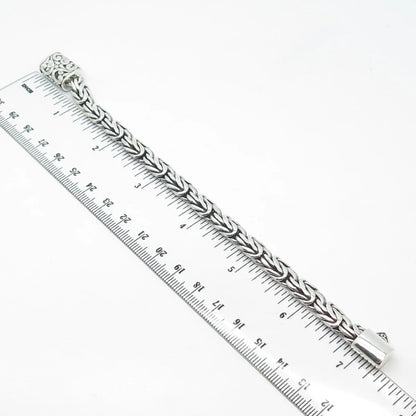 925 Sterling Silver Vintage Byzantine Link Bracelet 6"