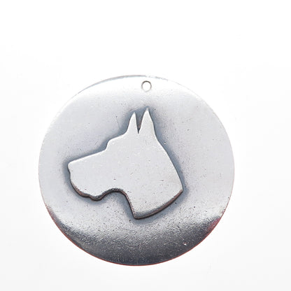H. BOUTELL 925 Sterling Silver Vintage Doberman Charm Pendant