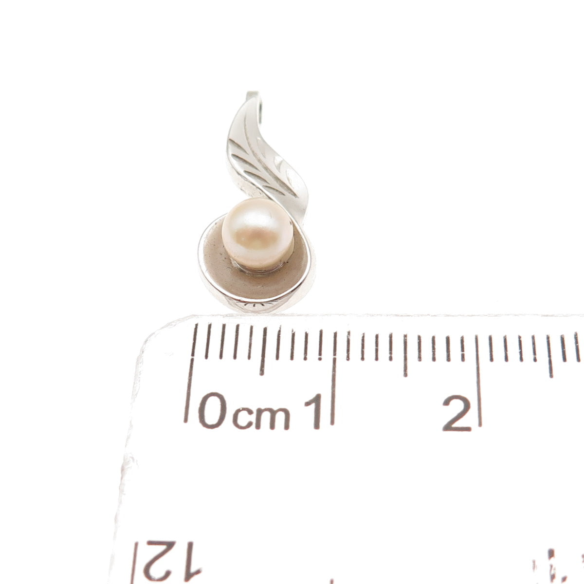 Marvel 925 Sterling Silver Antique Art Deco Real Pearl Floral Mini Slide Pendant