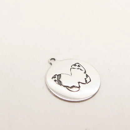925 Sterling Silver USA Two In Town Butterfly Charm Pendant
