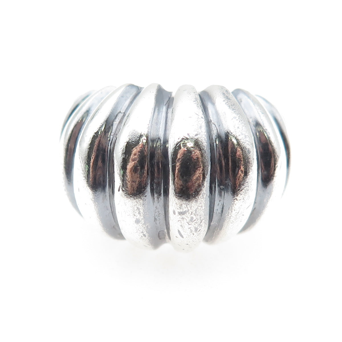 LARREY 925 Sterling Silver Vintage Mexico Modernist Dome Oxidized Ring Size 8.75