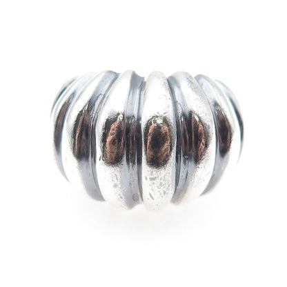 LARREY 925 Sterling Silver Vintage Mexico Modernist Dome Oxidized Ring Size 8.75
