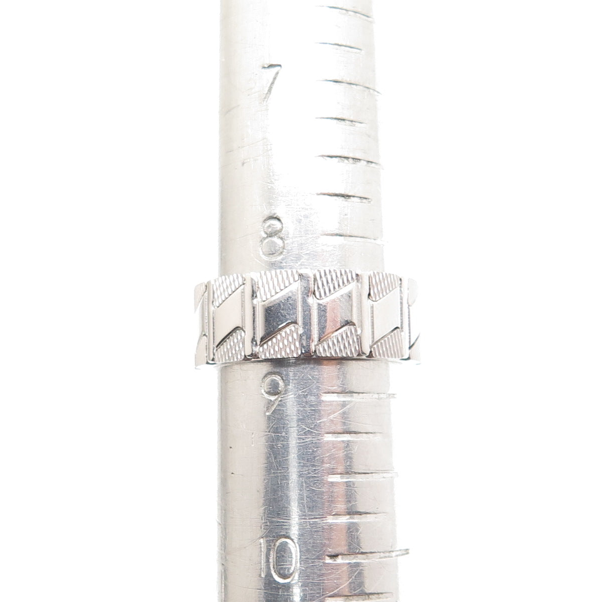 NEOS 925 Sterling Silver Textured Zig Zag Band Ring Size 8.75