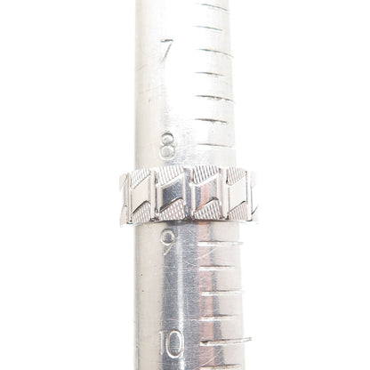 NEOS 925 Sterling Silver Textured Zig Zag Band Ring Size 8.75