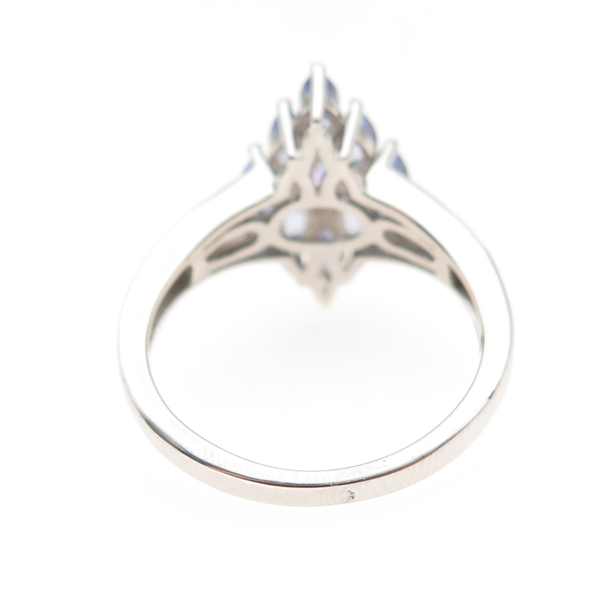 Chuck Clemency 925 Sterling Silver Real Tanzanite & White Topaz Ring Size 8