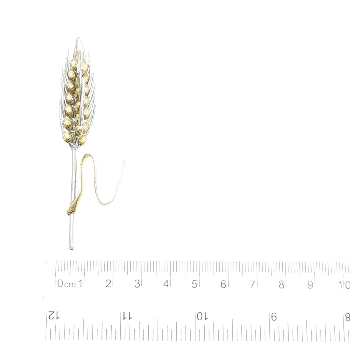 925 Sterling Silver 2-Tone Vintage Italy Ear of Wheat Miniature