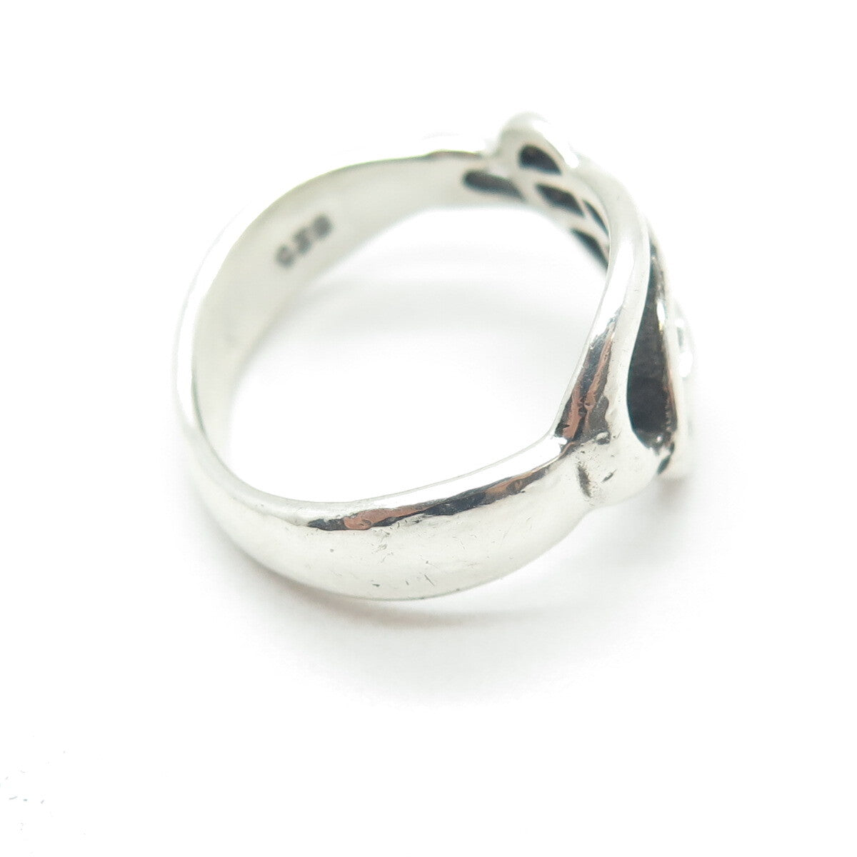 925 Sterling Silver Vintage Cross Modernist Ring Size 7