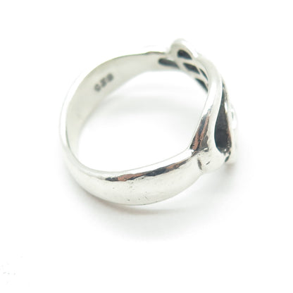 925 Sterling Silver Vintage Cross Modernist Ring Size 7
