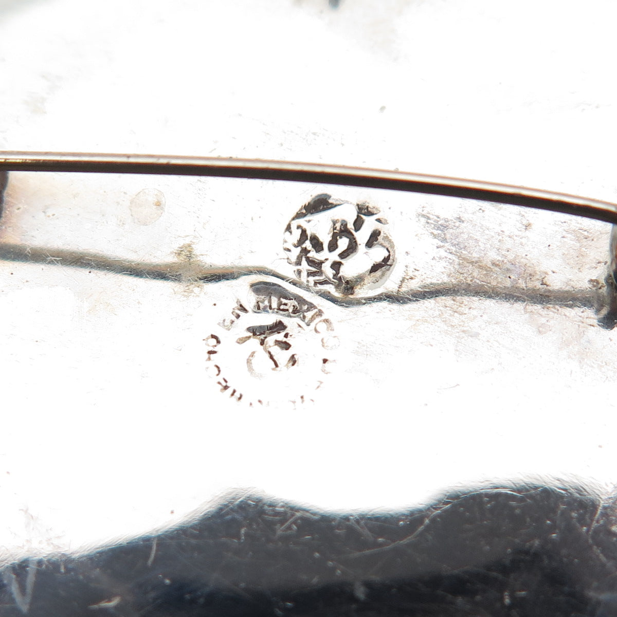 925 Sterling Silver Vintage Mexico Real MOP Oxidized Locket Pin Brooch / Pendant