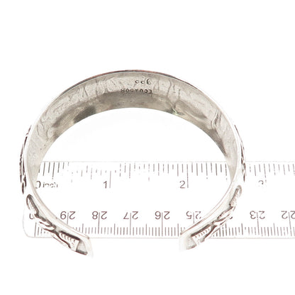 900 Silver Vintage Ecuador Tribal Animal Symbol Adjustable Bracelet 7.75"