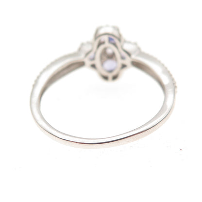Chuck Clemency 925 Sterling Silver Real Tanzanite Floral Ring Size 8