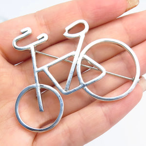 925 Sterling Silver Vintage Mexico Bicycle Pin Brooch