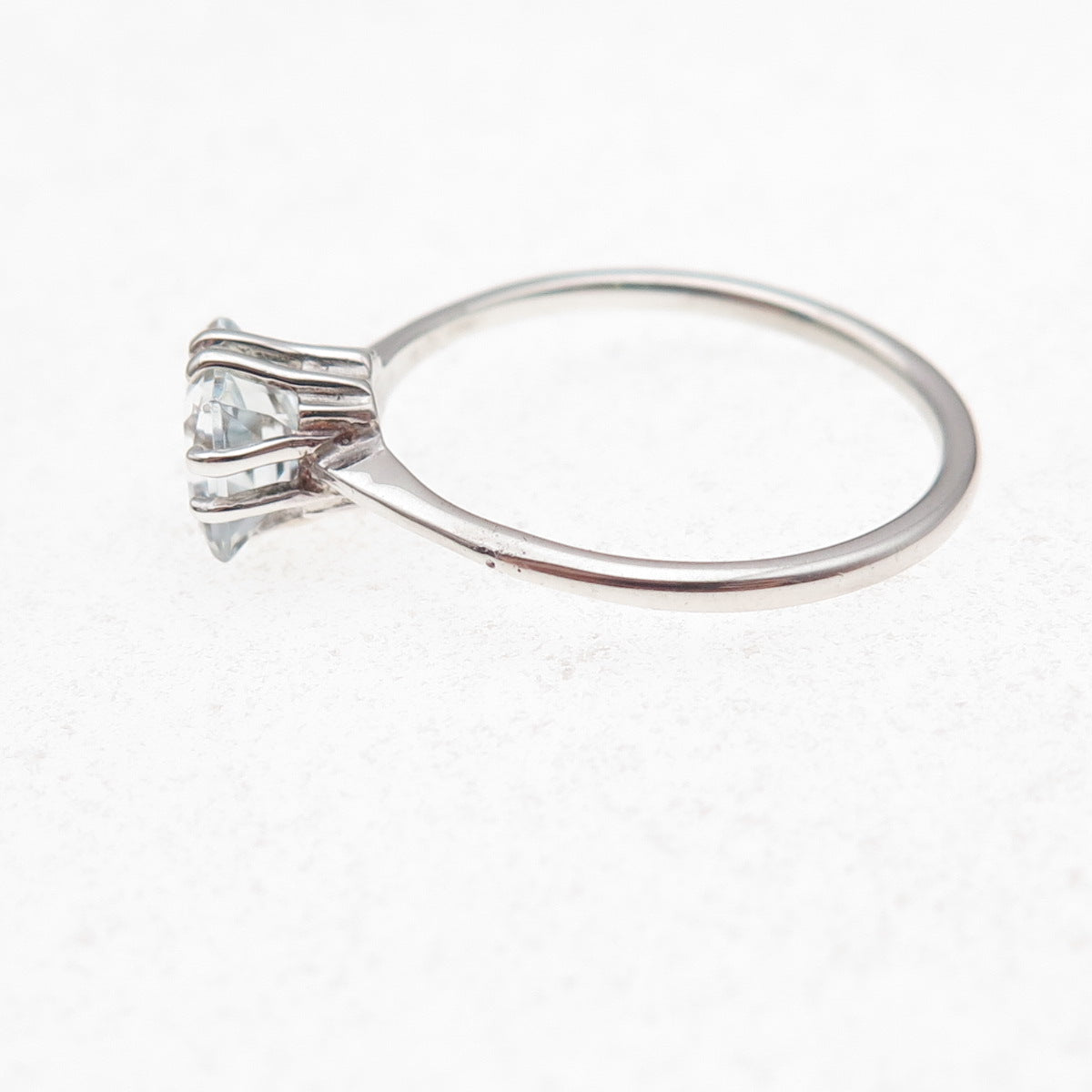 925 Sterling Silver Princess-Cut C Z Engagement Ring Size 8.25
