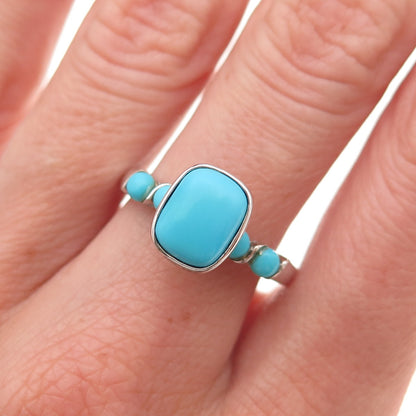 925 Sterling Silver Real Sleeping Beauty Turquoise Ring Size 8