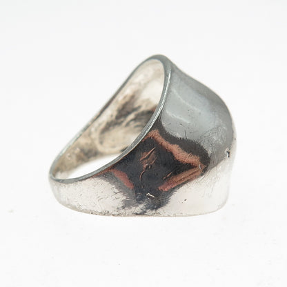 CHARLES WINSTON 925 Sterling Silver Vintage Modernist Wavy Ring Size 6.75
