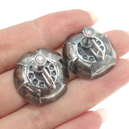 METROPOLITAN MUSEUM OF ART Sterling Silver Antique Flower Screw Back Earrings