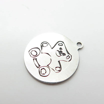 925 Sterling Silver USA Two In Town Bear Charm Pendant