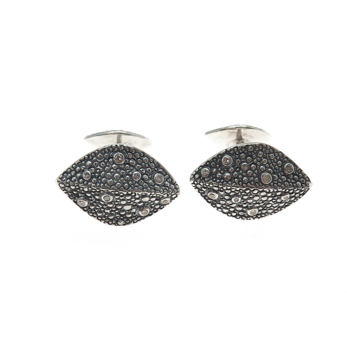 STEPHEN WEBSTER 925 Sterling Silver Vintage Real Diamond Modernist Cufflinks