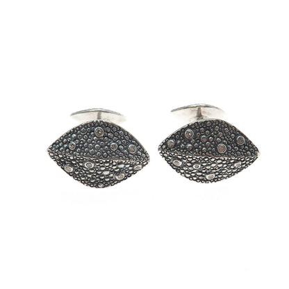 STEPHEN WEBSTER 925 Sterling Silver Vintage Real Diamond Modernist Cufflinks