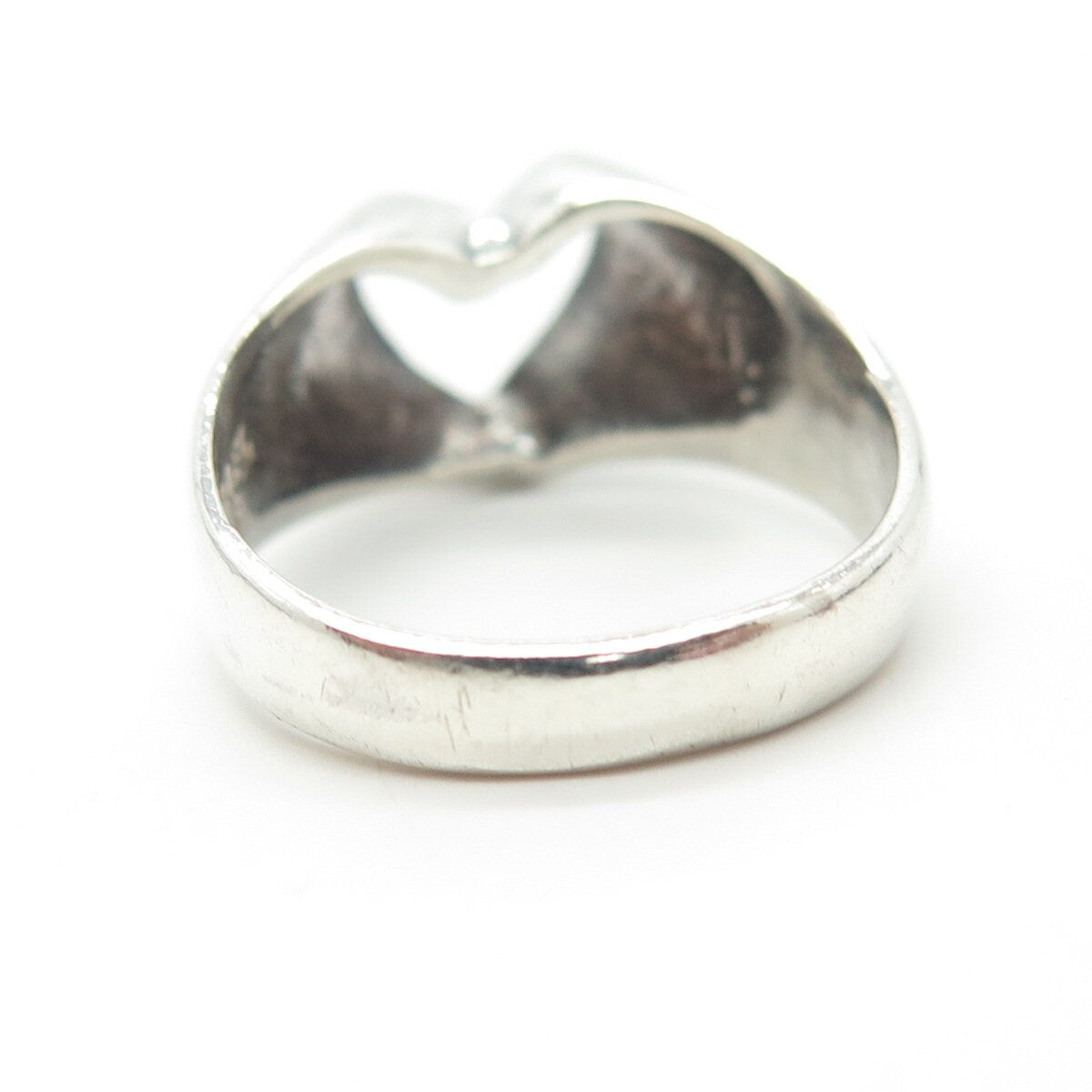 925 Sterling Silver Vintage Israel Open Heart Ring Size 6.75