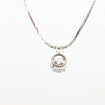 Diadema 925 Sterling Silver Vintage Round-Cut C Z Chain Necklace 16"