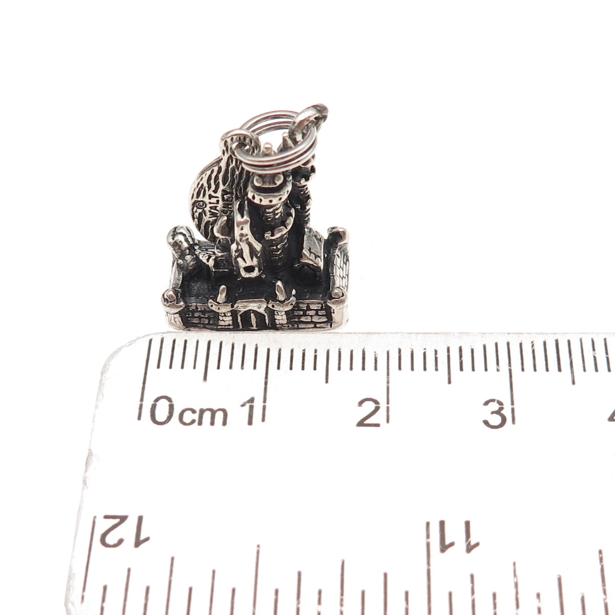 Walt Disney 925 Sterling Silver Vintage Cinderella Castle 3D Charm Pendant
